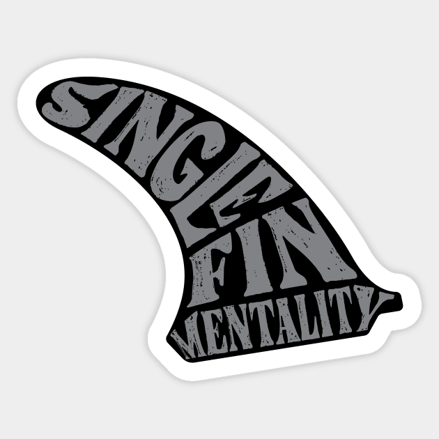 Single Fin Sticker by tenaciousva